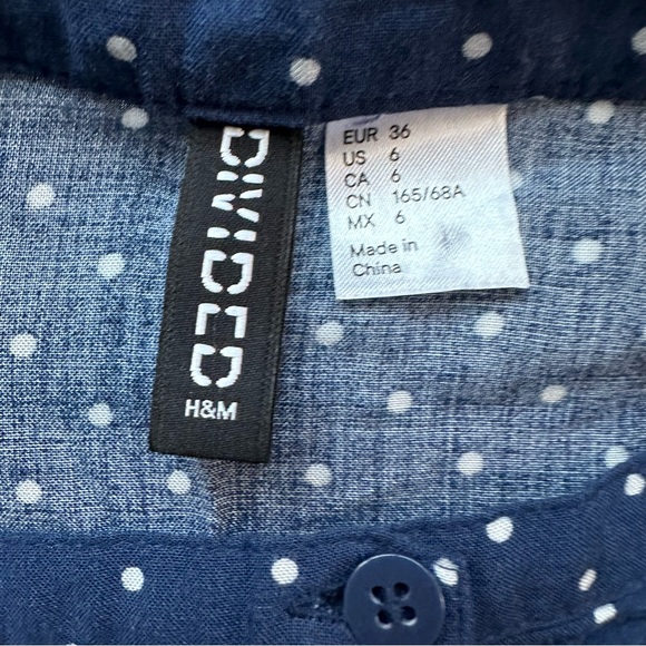 Divided Navy Polka Dot Skirt - Picture 3 of 4